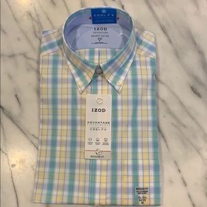 NWT IZOD Advantage Cool FX Check Print Dress shirt